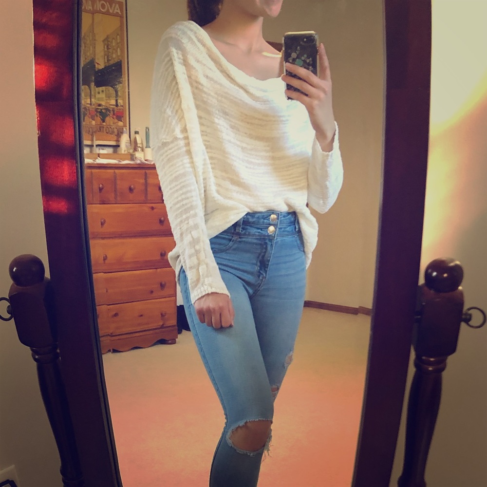 Chic Cowl Neck Oversized Light Sweater